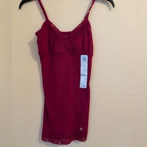Red Camisole top size small-New- 97% Cotton 3%Spandex- 26 inches long